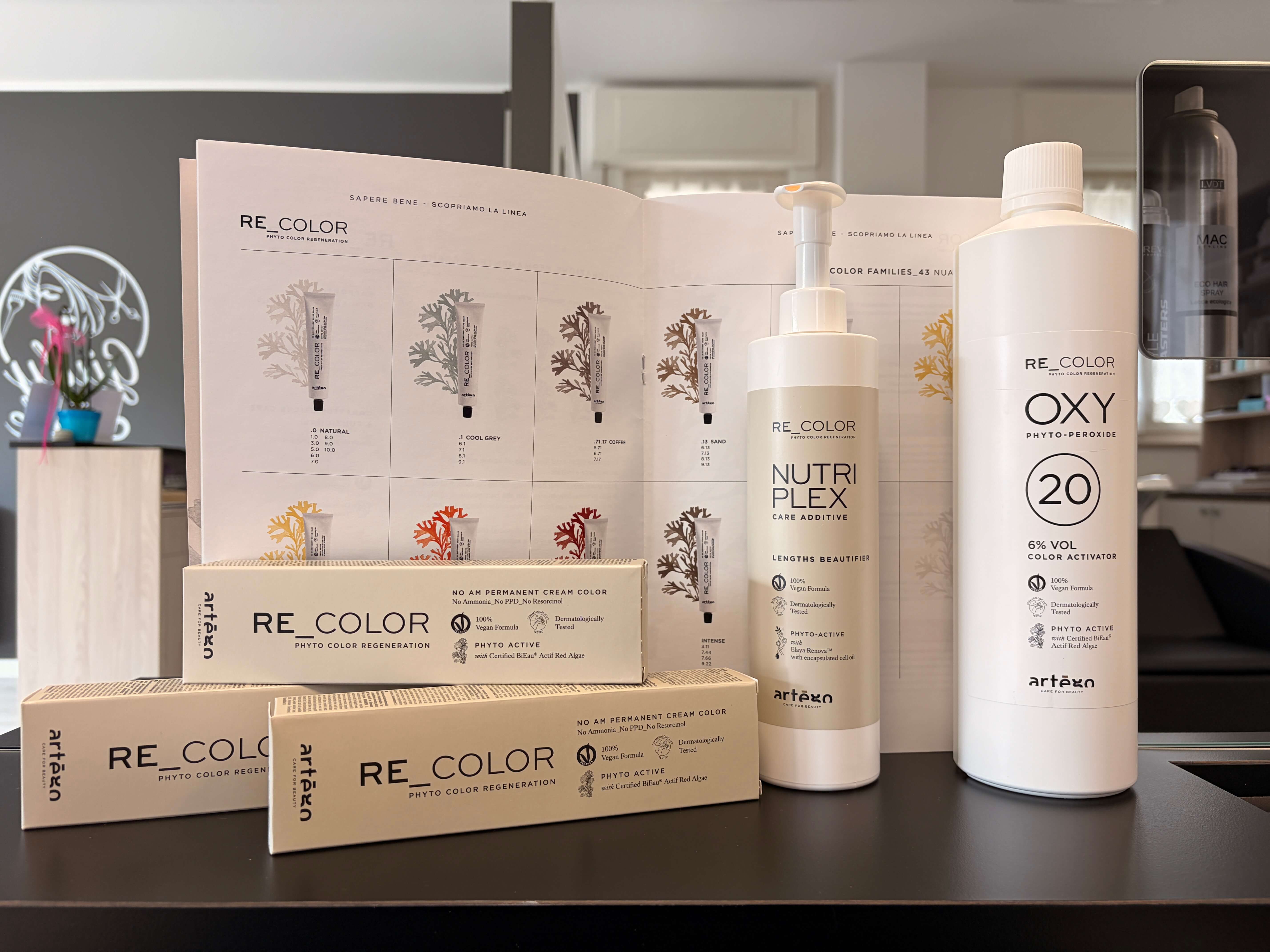 Prodotti per colori naturali con alghe